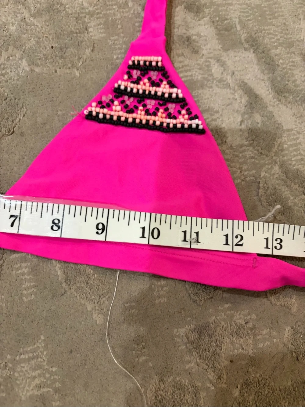 Seafolly Bright Pink Bikini Set with Beaded Detail size 12
